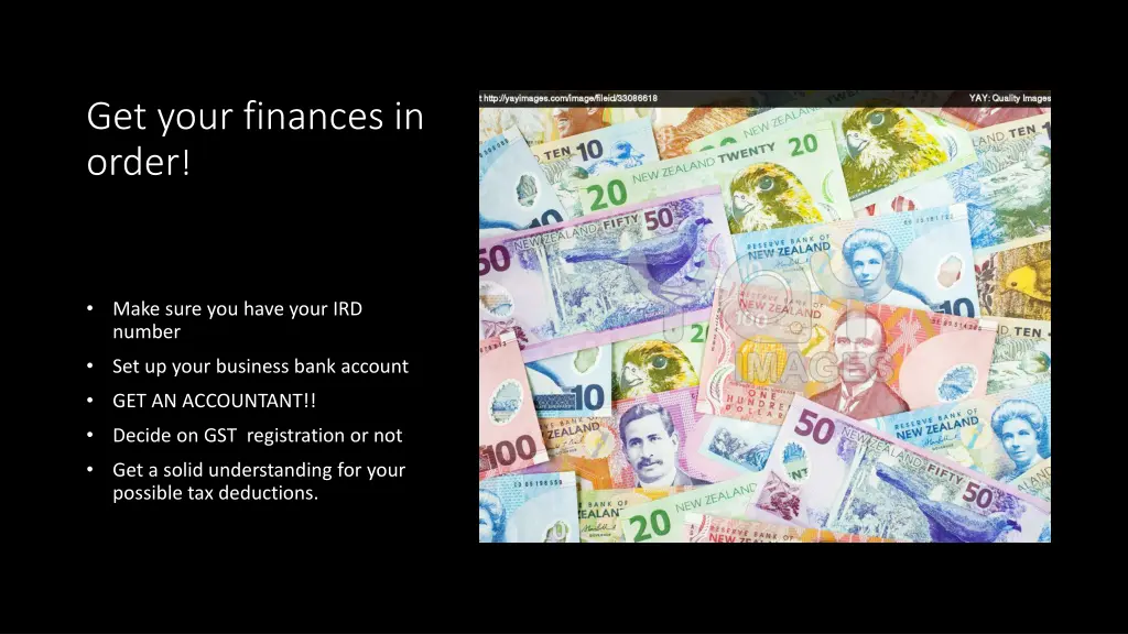 get your finances in order