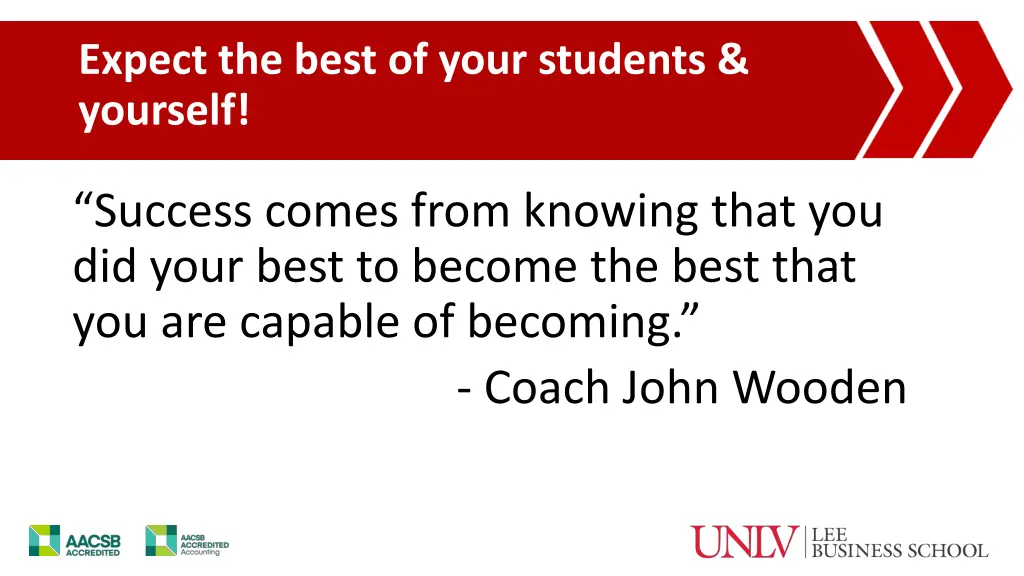 expect the best of your students yourself