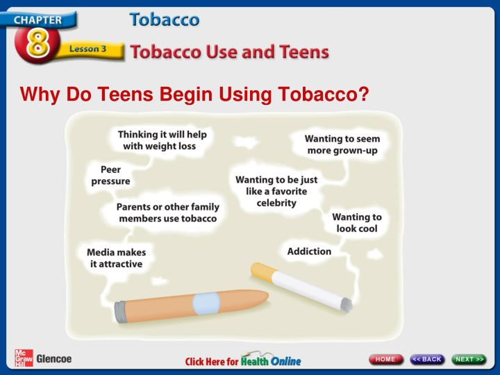 why do teens begin using tobacco