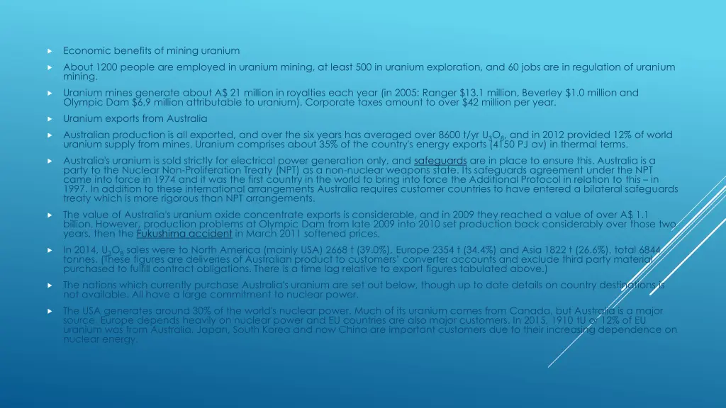 economic benefits of mining uranium about 1200