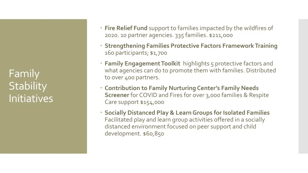 fire relief fund support to families impacted