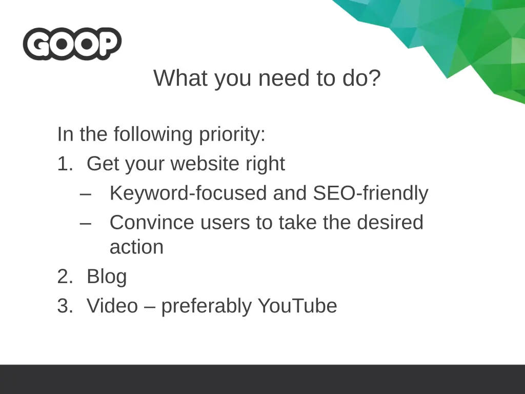 what you need to do