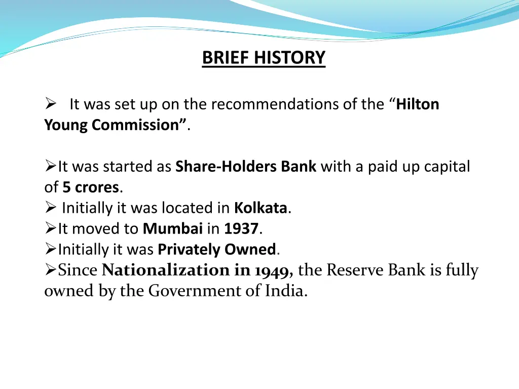 brief history