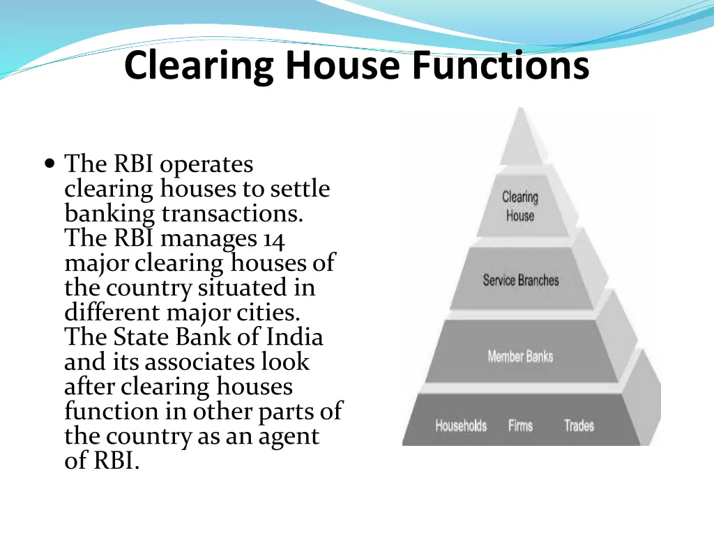 clearing house functions