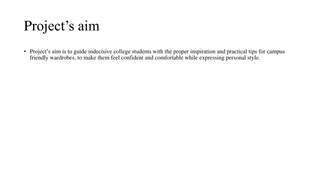 p roject s aim