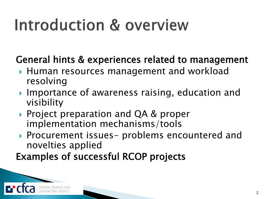general hints experiences related to management