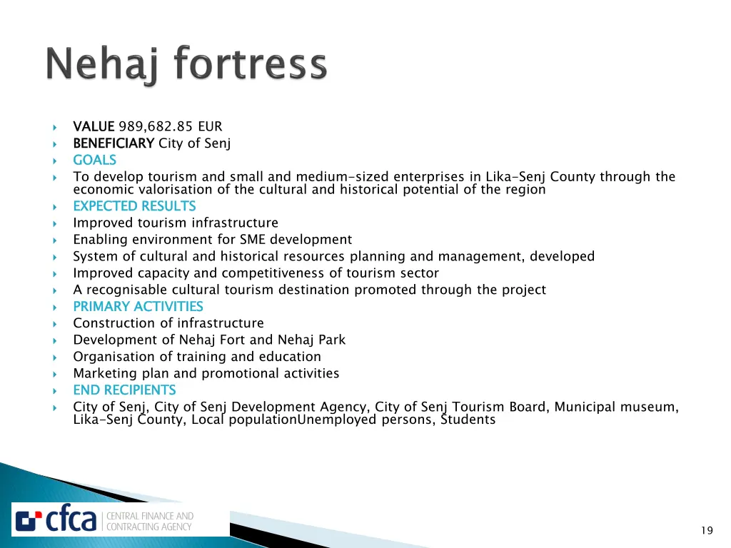 value beneficiary goals to develop tourism
