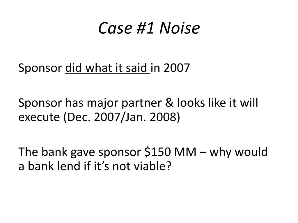 case 1 noise