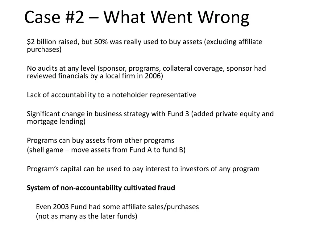 case 2 what went wrong