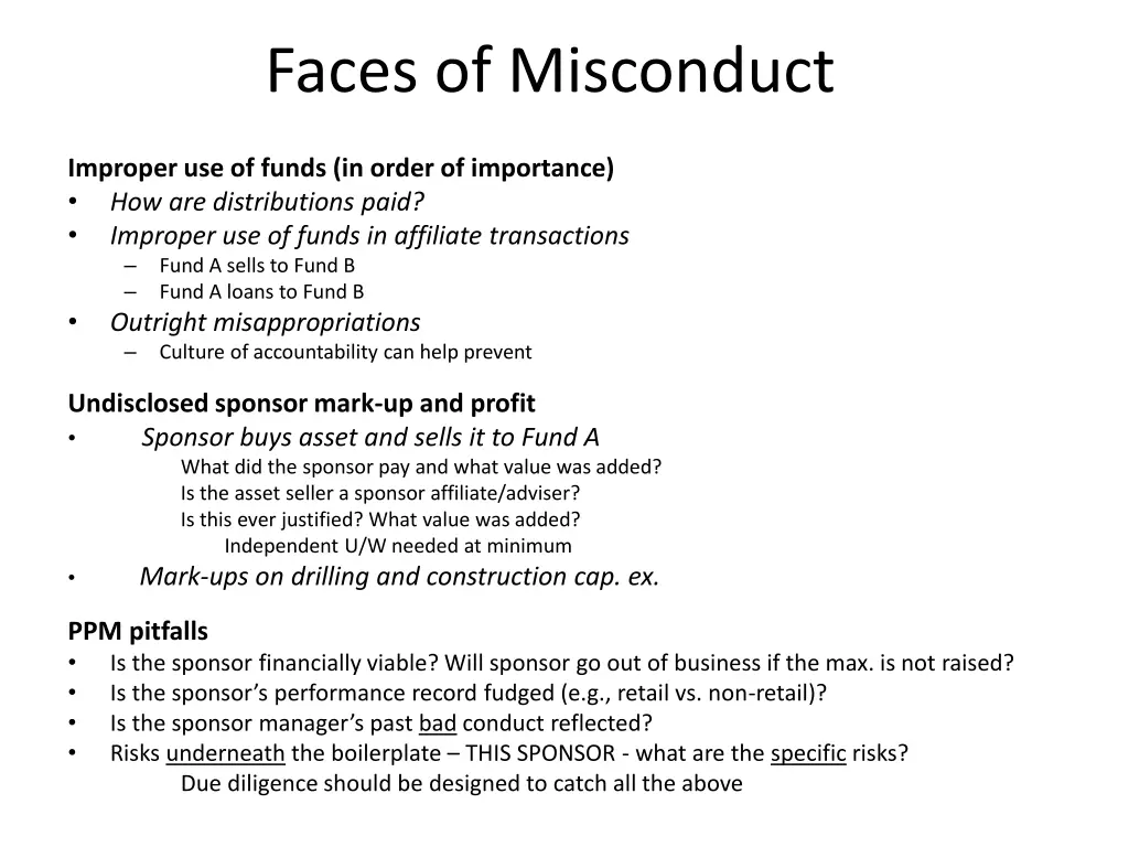 faces of misconduct