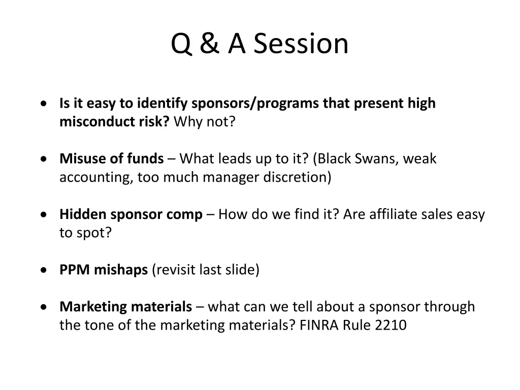 q a session