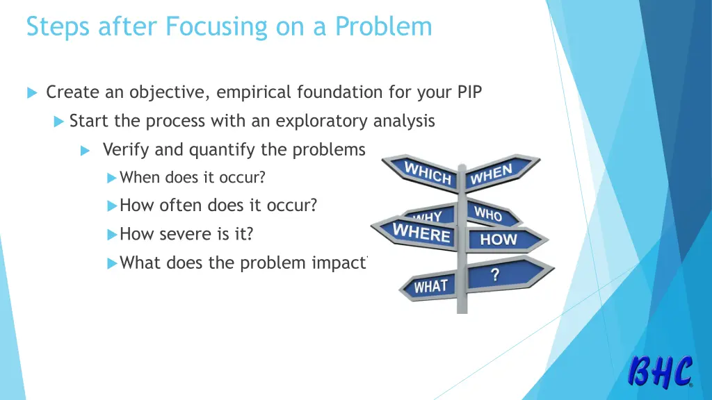 steps after focusing on a problem