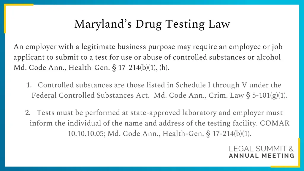 maryland s drug testing law 1