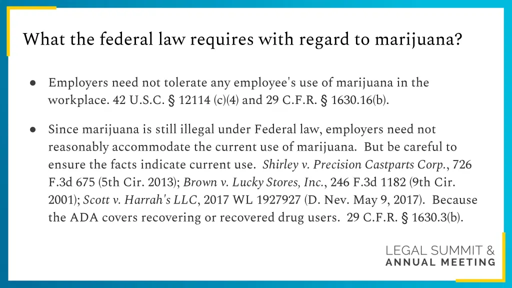 what the federal law requires with regard