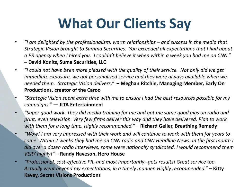 what our clients say