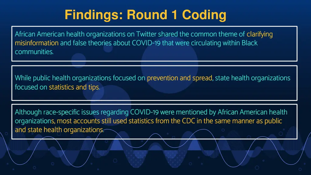 findings round 1 coding