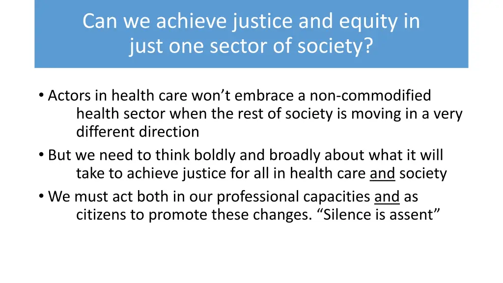 can we achieve justice and equity in just