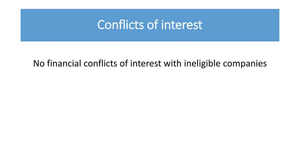 conflicts of interest conflicts of interest