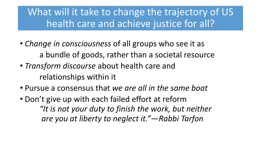 what will it take to change the trajectory