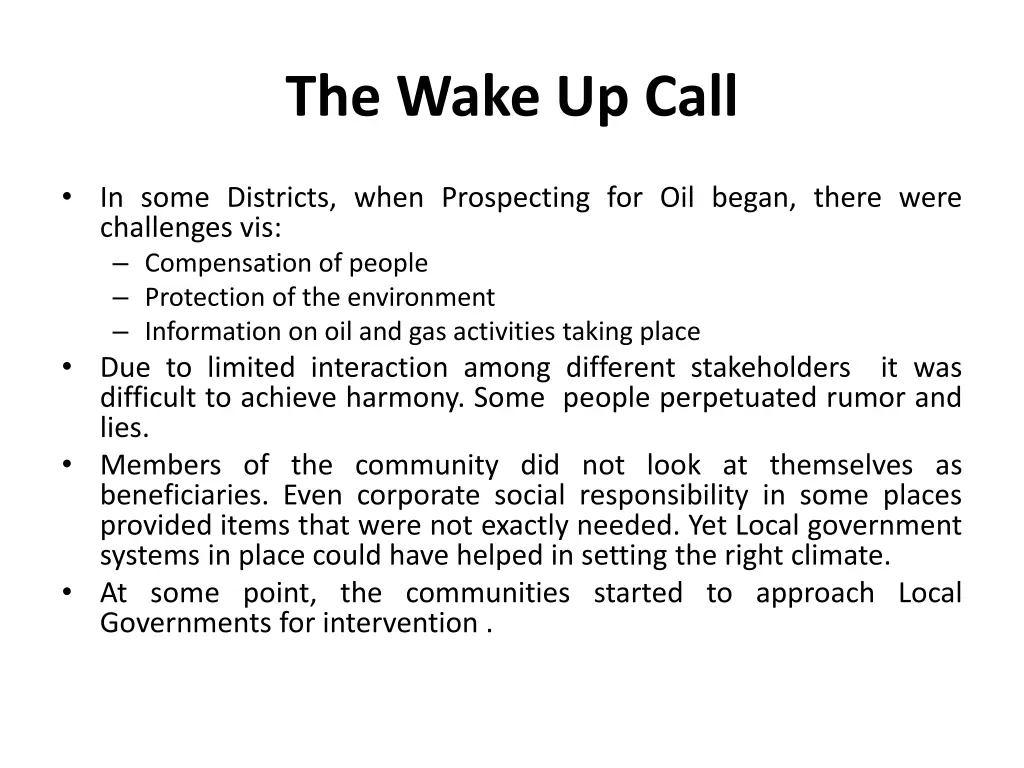 the wake up call