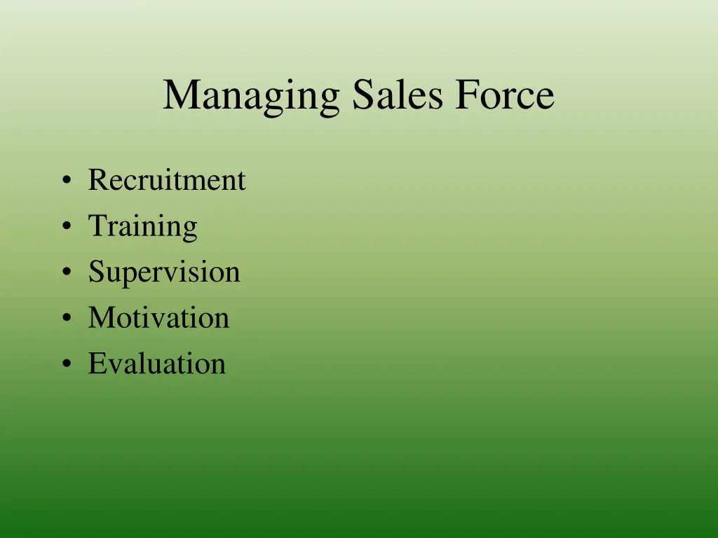 managing sales force