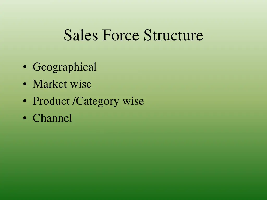 sales force structure