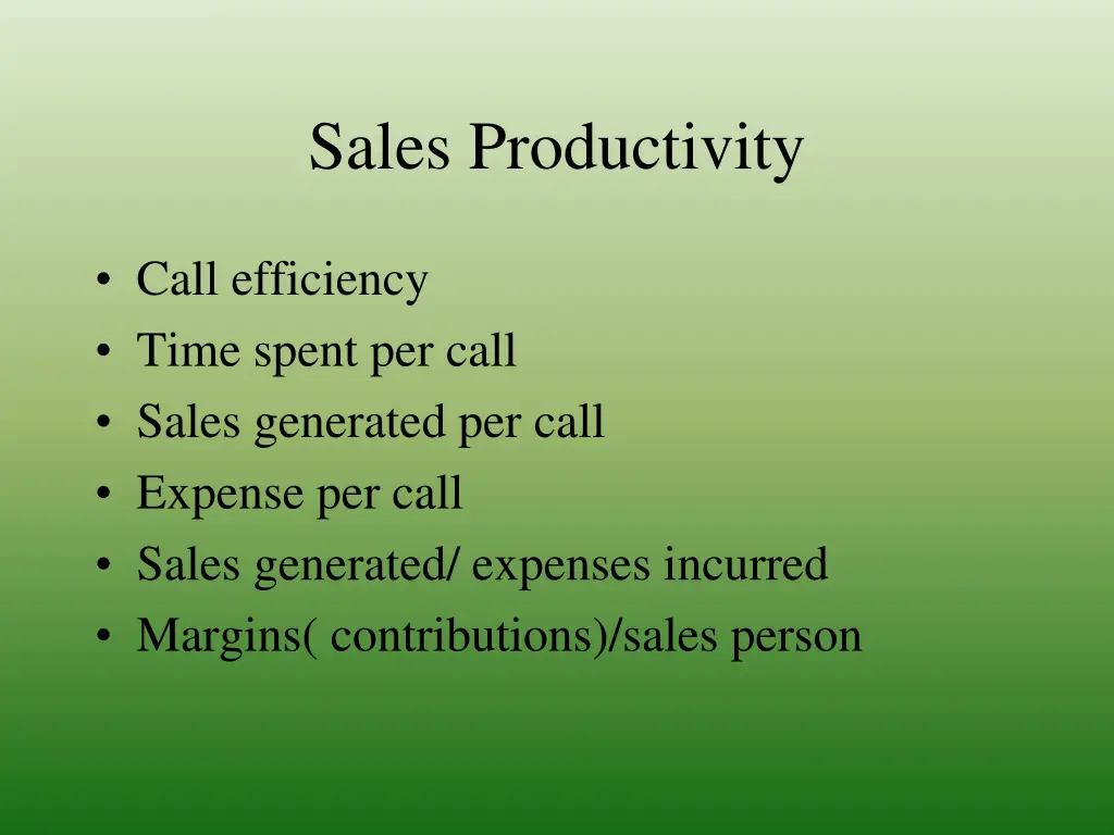 sales productivity