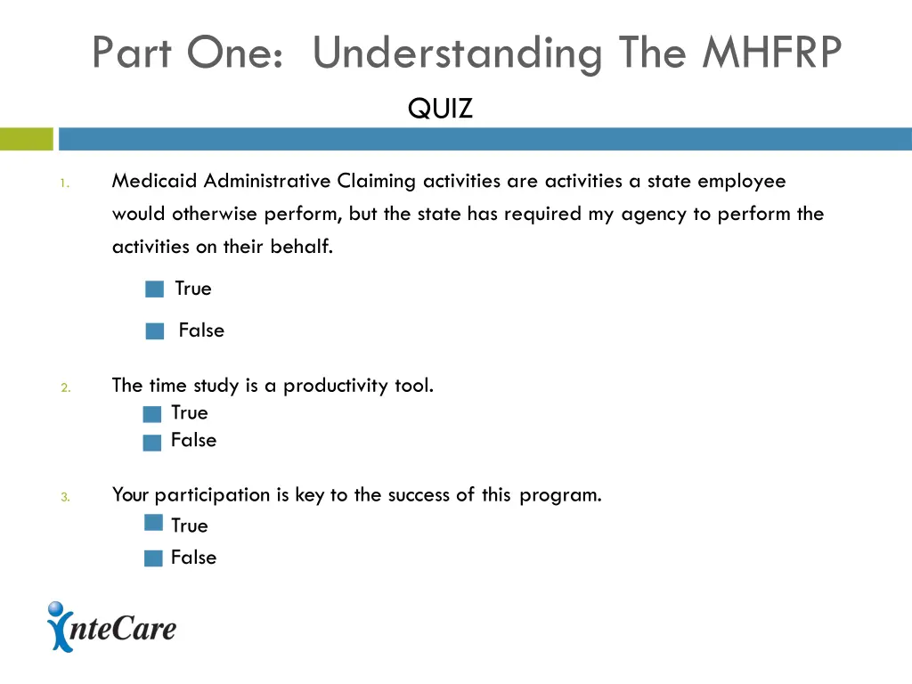 part one understanding the mhfrp quiz