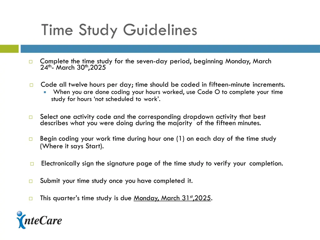 time study guidelines