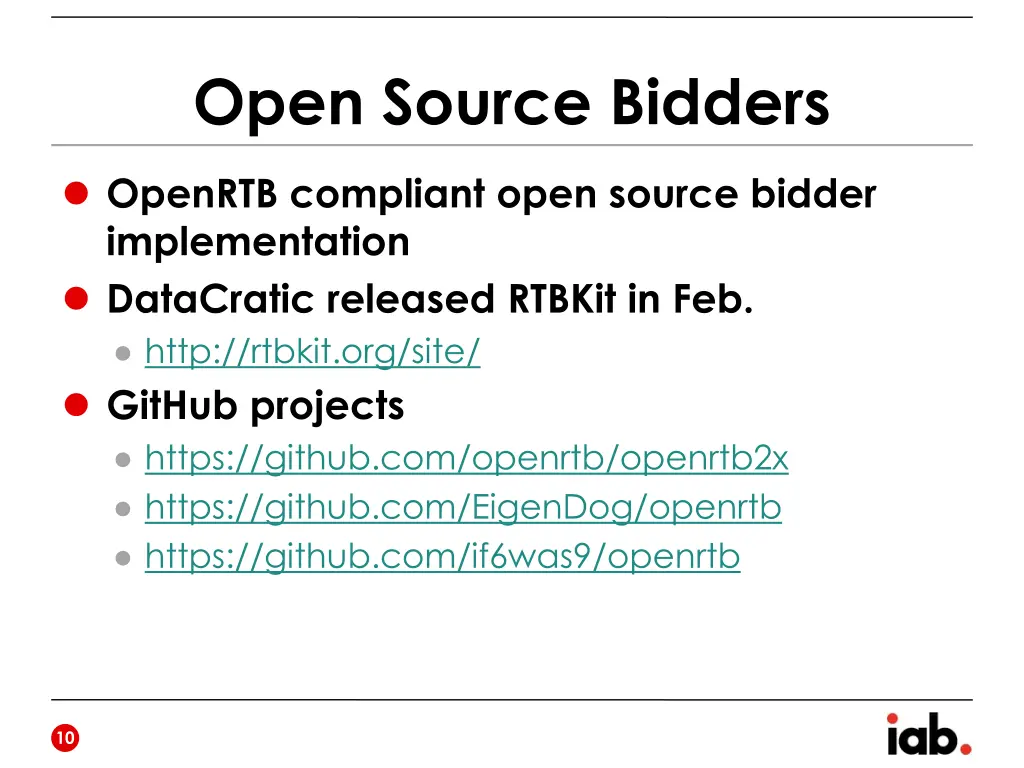 open source bidders