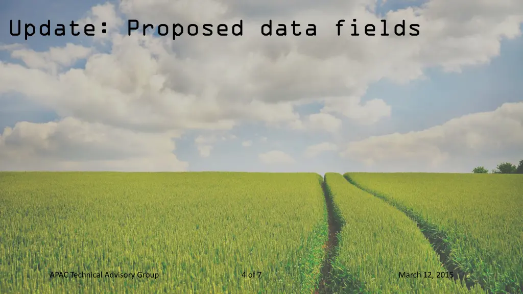 update proposed data fields