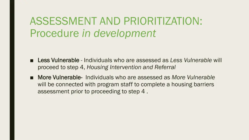 assessment and prioritization procedure 1