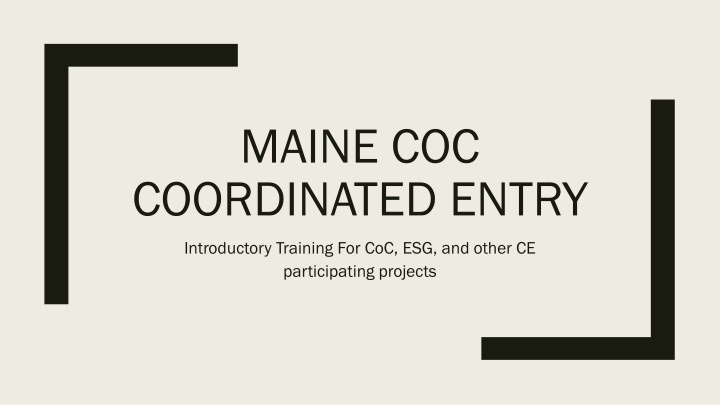 maine coc coordinated entry
