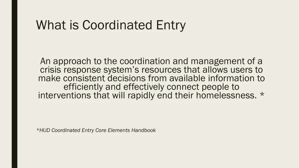 what is coordinated entry
