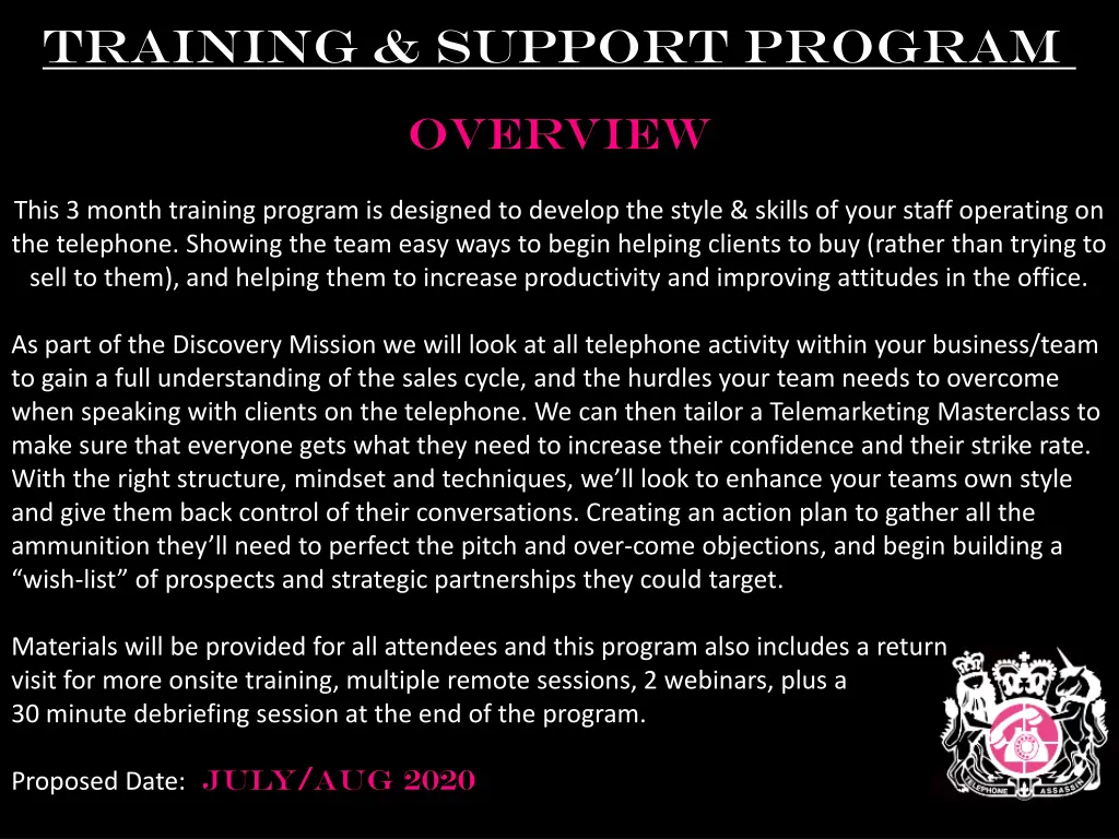 training support program