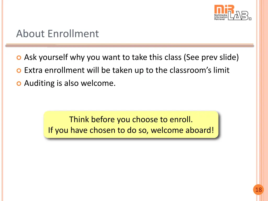 about enrollment