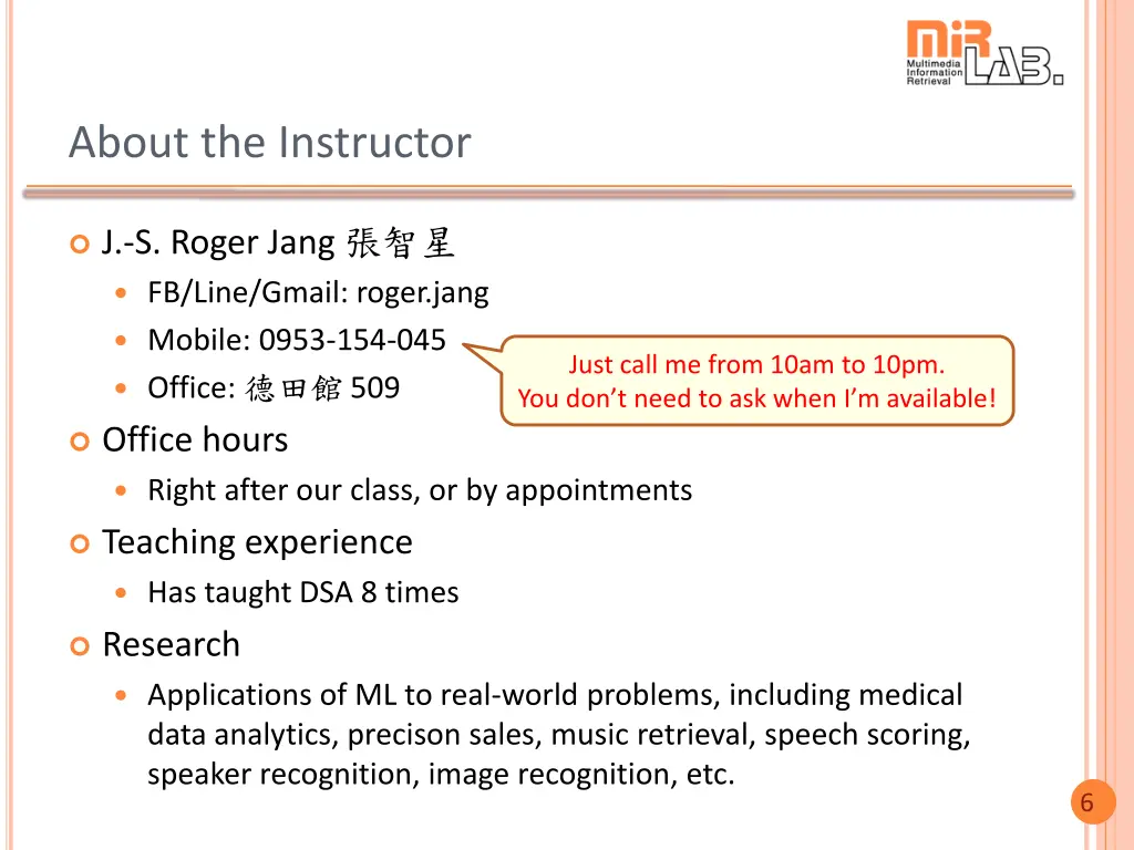 about the instructor