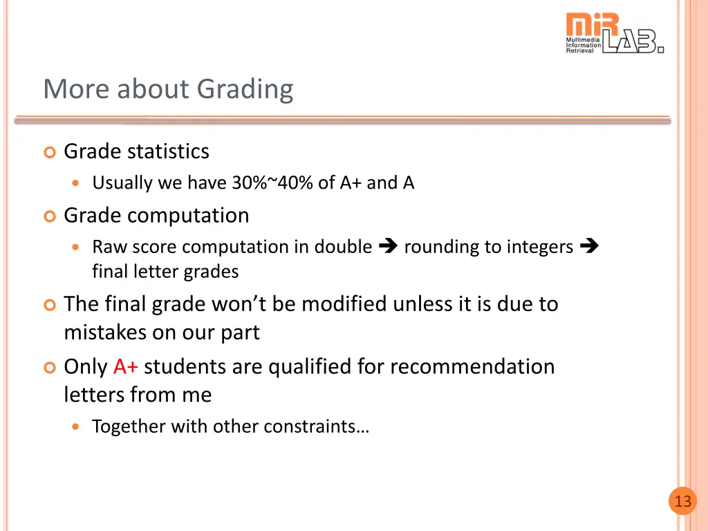 more about grading