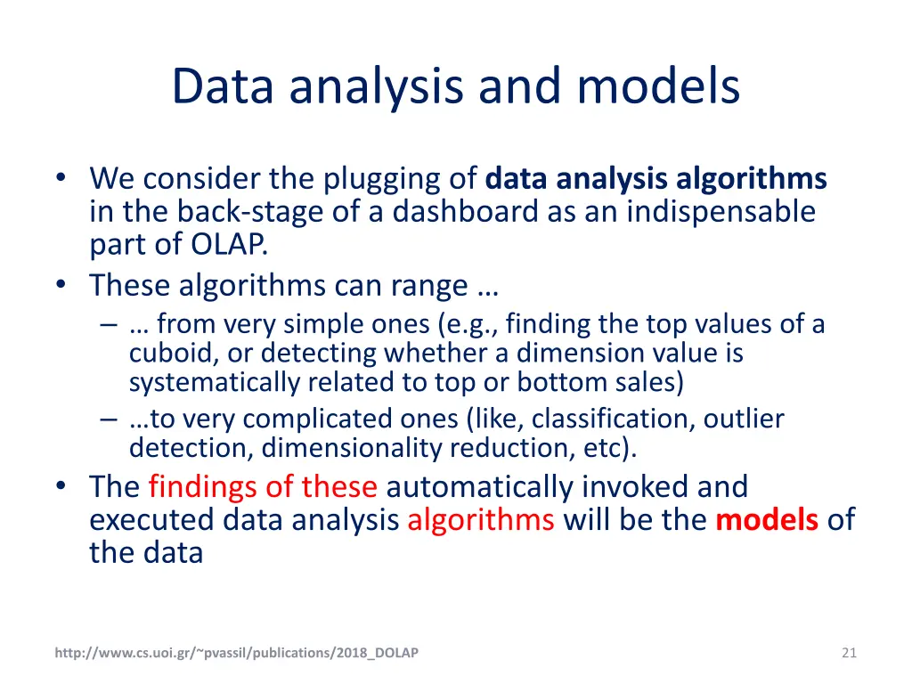 data analysis and models