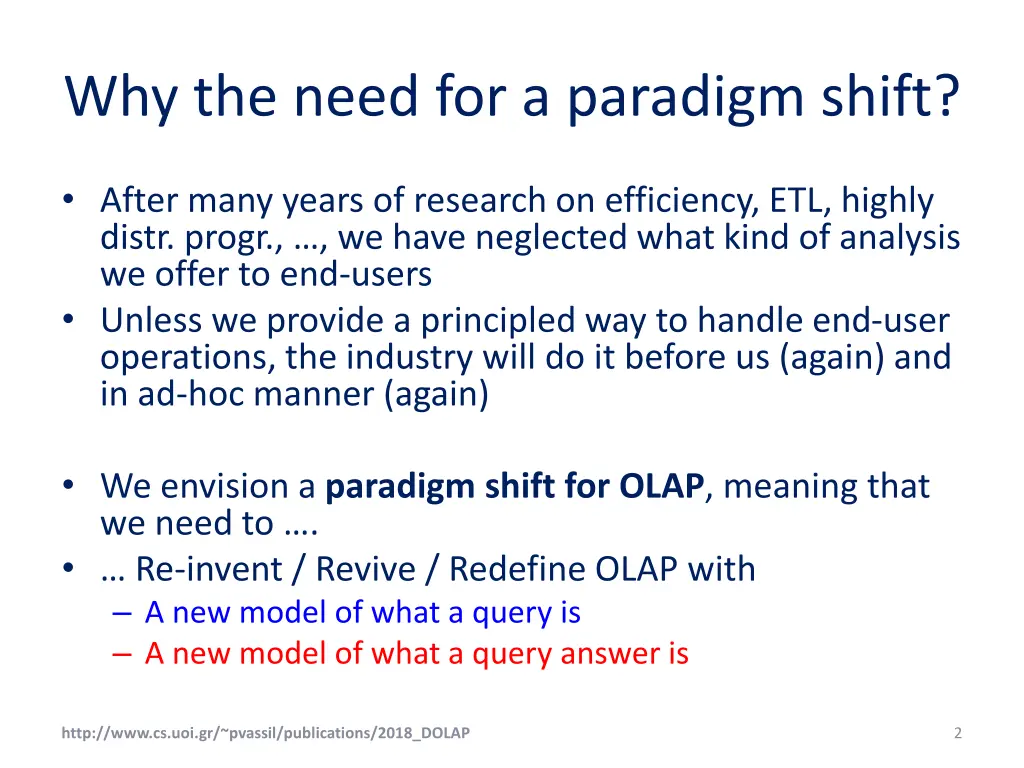 why the need for a paradigm shift