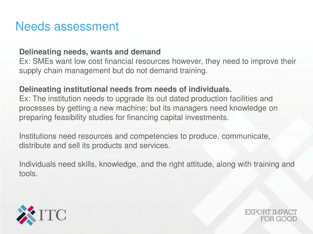 needs assessment
