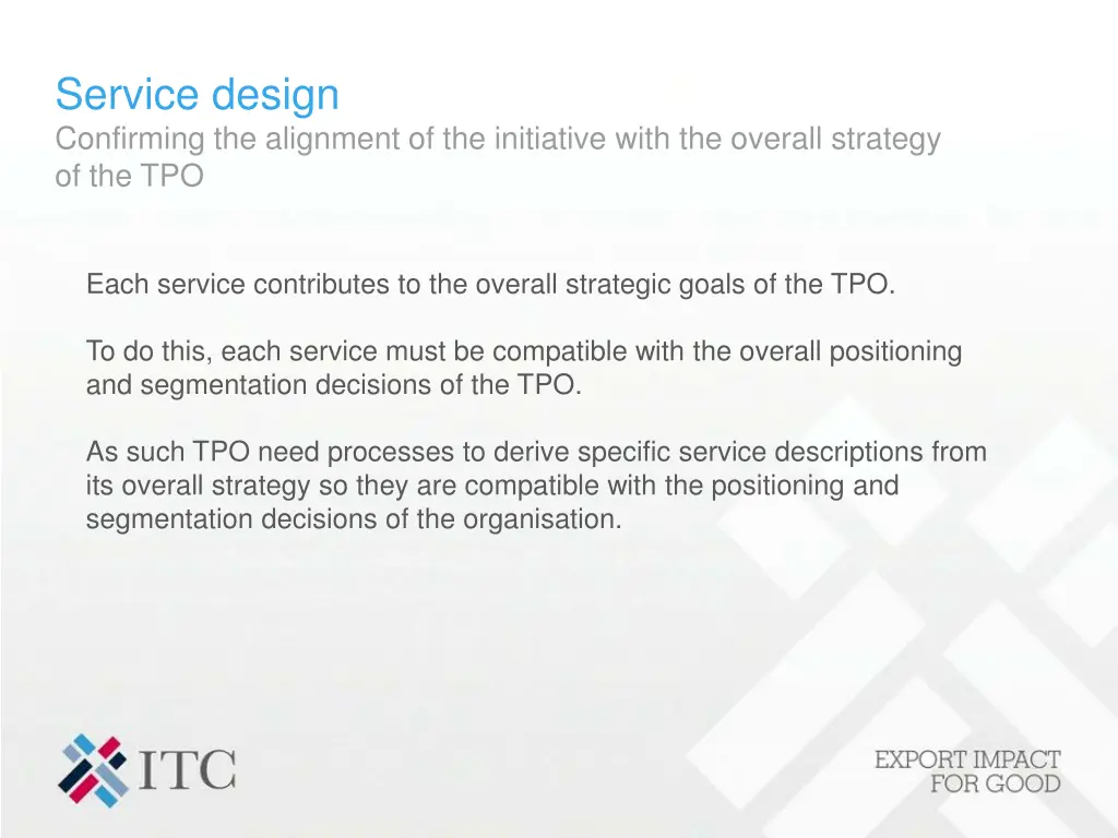 service design confirming the alignment