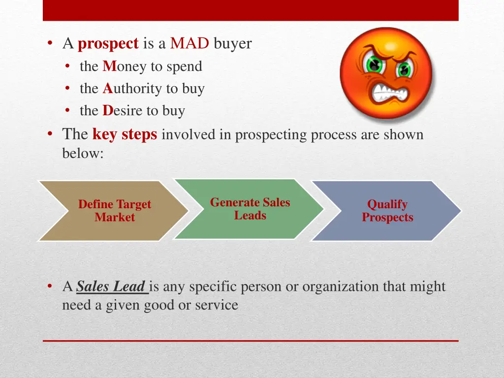 a prospect is a mad buyer the m oney to spend