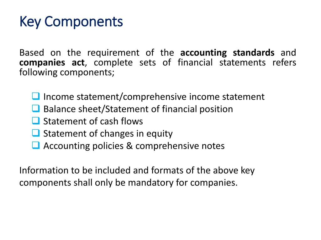 key key components components