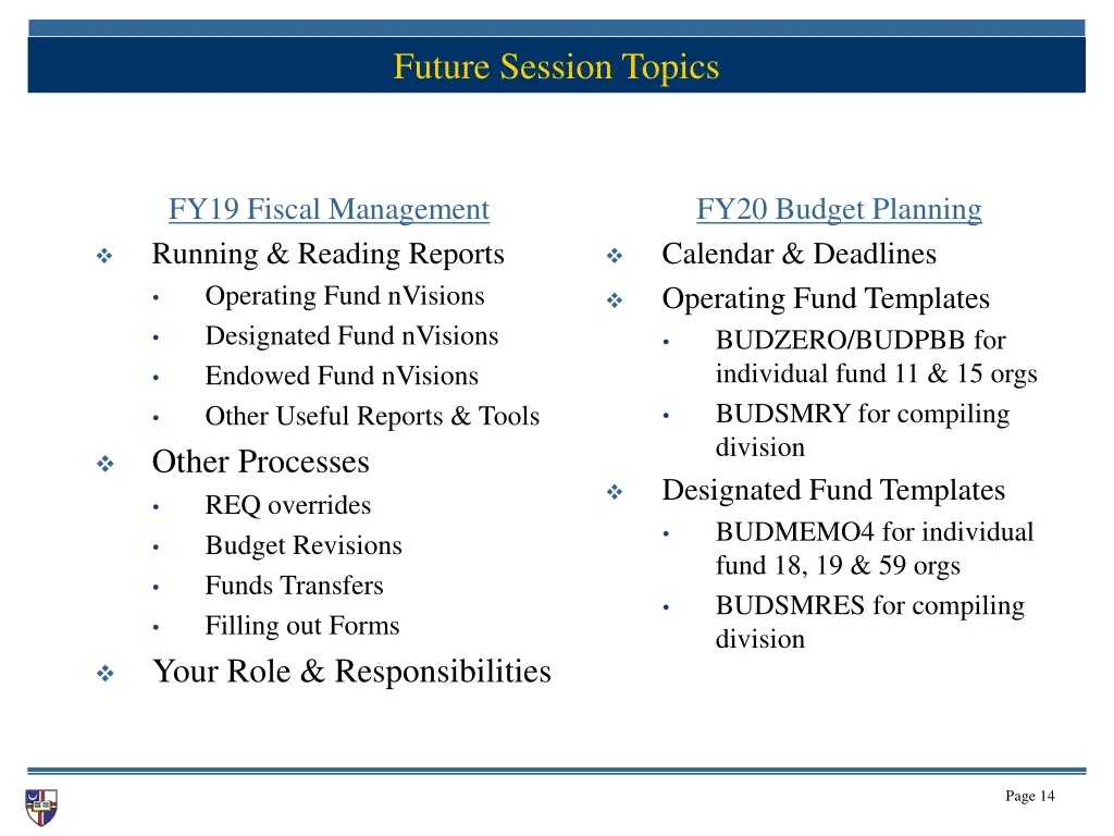 future session topics