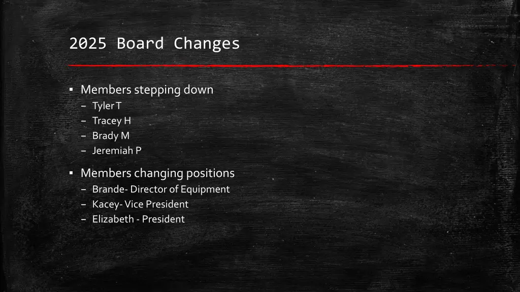 2025 board changes