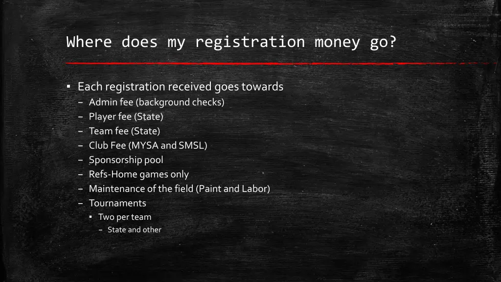 where does my registration money go