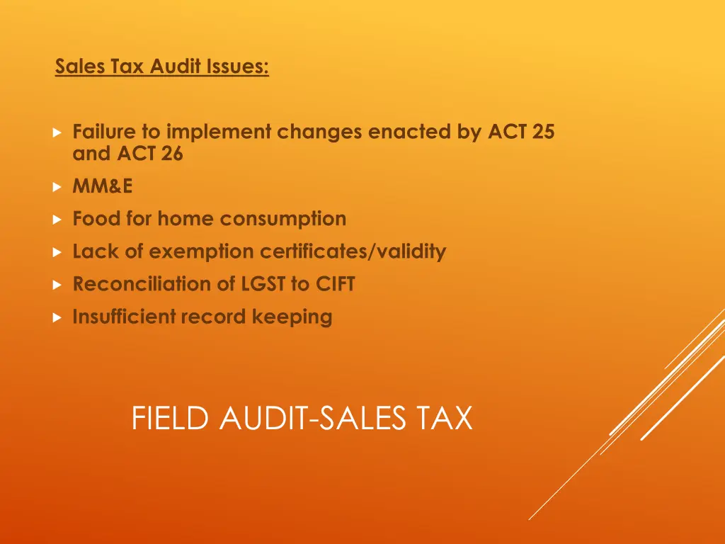 sales tax audit issues