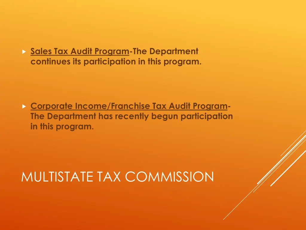 sales tax audit program the department continues