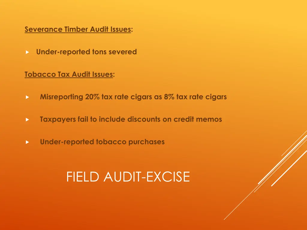 severance timber audit issues